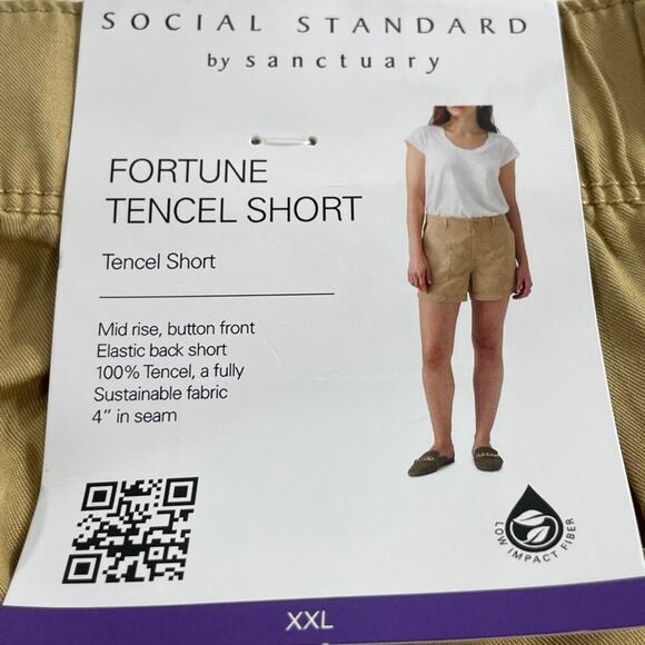 NWT Social Standard Sanctuary Anthro Shorts Hiking Camp Camel Size XXL - Picture 3 of 10